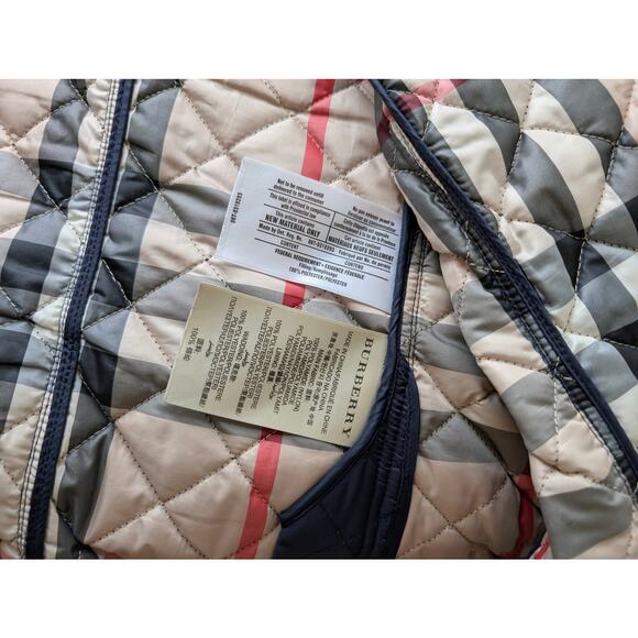 Burberry Women's Kencott Quilted Jacket Navy Blue Sz Small - Picture 5 of 6